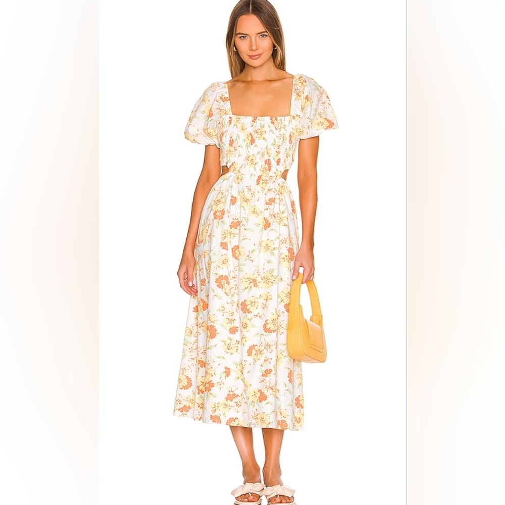 Faithfull The Brand Loucetta Midi Dress in Palermo Floral Print Size 6